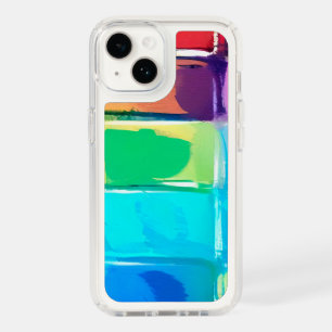 Colorful Abstract Oil Paint Block Pattern Speck iPhone 14 Case