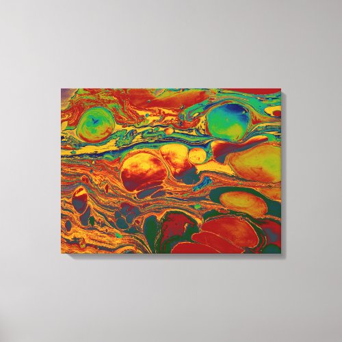 Colorful Abstract Oil Paint Pattern Art Canvas Print