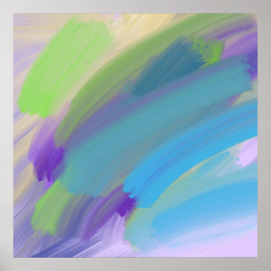 colorful abstract oil painting poster