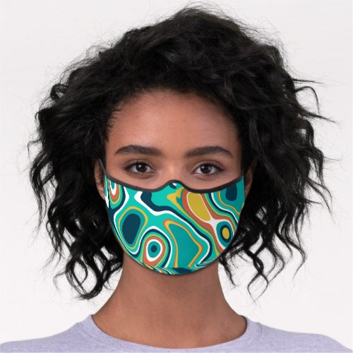 Colorful abstract organic shapes background premium face mask