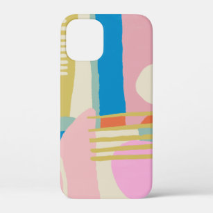 Colorful Abstract Organic Shapes Lines Boho Style iPhone 12 Mini Case