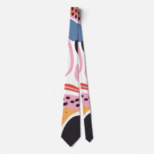 Colorful Abstract Organic Shapes Modern Pattern Neck Tie
