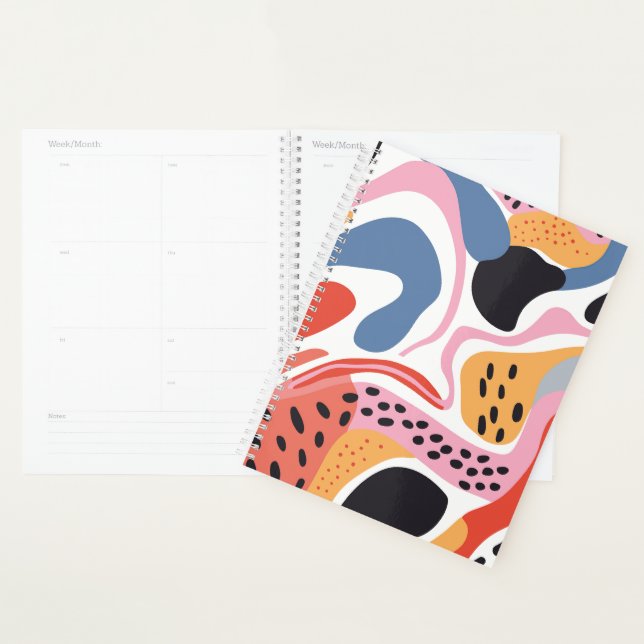 Colorful Abstract Organic Shapes Modern Pattern Planner (Display)