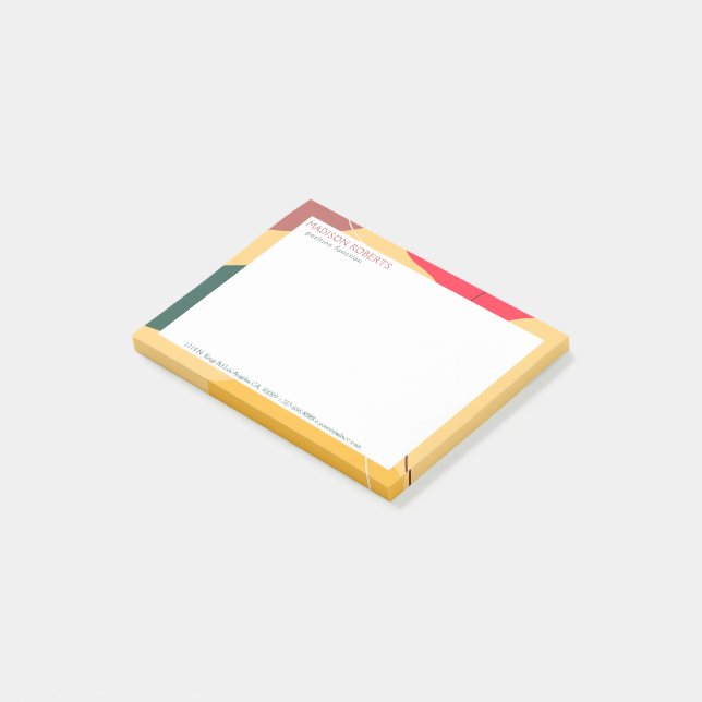 Colorful abstract organic shapes post-it notes (Angled)