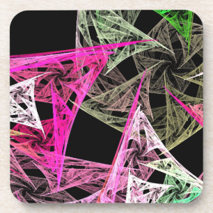 Colorful Abstract Origami Beverage Coaster