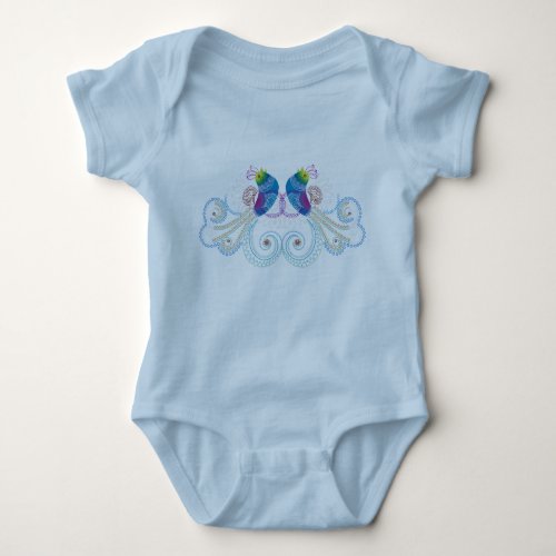 Colorful Abstract Ornate Bird 2 Baby Bodysuit