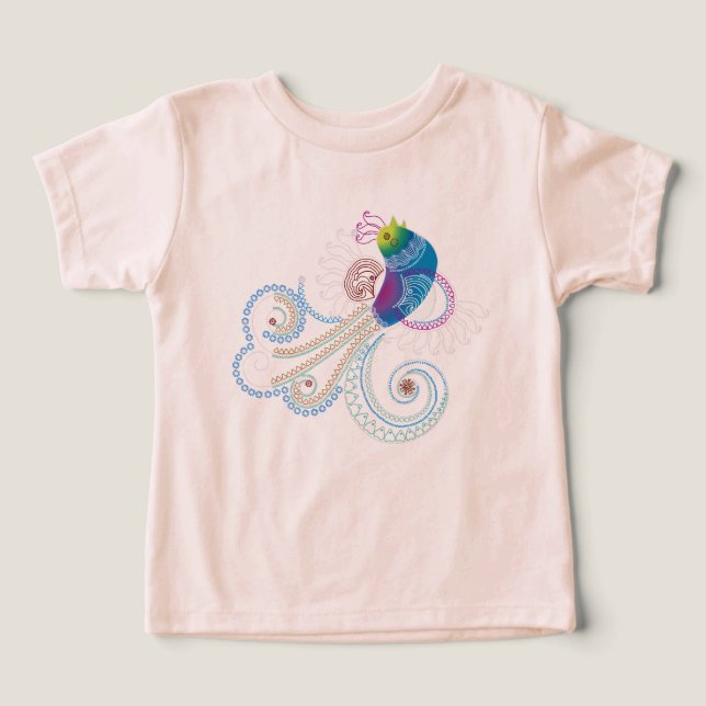 Colorful Abstract Ornate Bird Toddler T-shirt (Design Front)