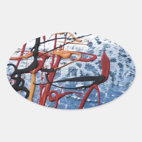 Colorful Abstract Oval Sticker