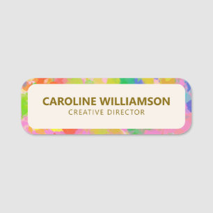 Colorful Abstract Paint Artist Studio Custom Name Tag