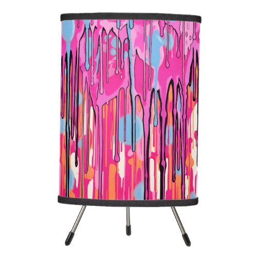 Colorful Abstract Paint Drips 13 Tripod Lamp