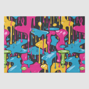 Colorful Abstract Paint Drips (1) Tissue Paper