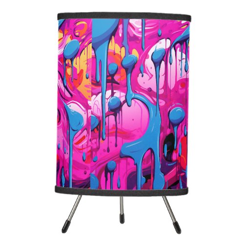 Colorful Abstract Paint Drips 21 Tripod Lamp