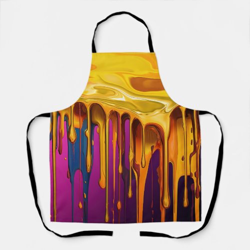 Colorful Abstract Paint Drips 23 Apron