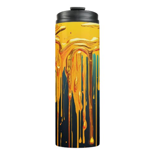 Colorful Abstract Paint Drips 24 Thermal Tumbler