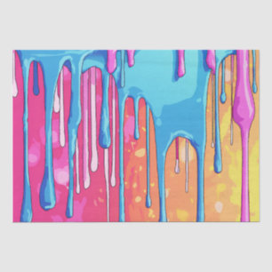 Colorful Abstract Paint Drips (4) Tissue Paper