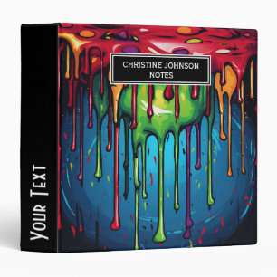 Colorful Abstract Paint Drips (6) 3 Ring Binder
