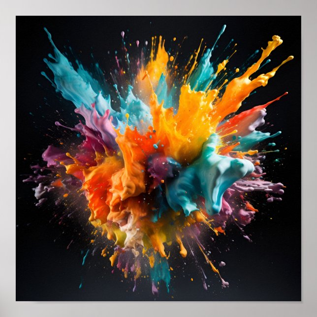 Colorful abstract paint explosion poster (Front)