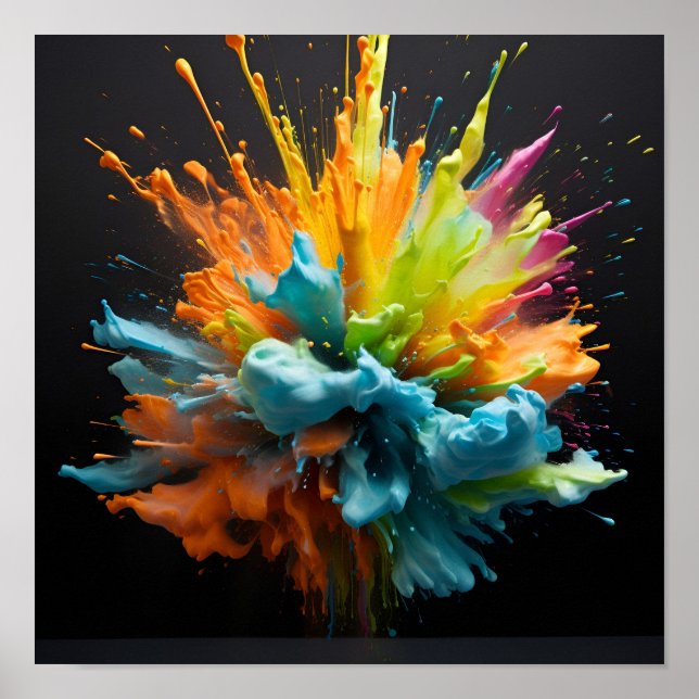 Colorful abstract paint explosion poster (Front)