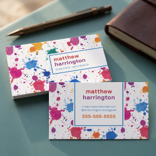 Colorful Abstract Paint Splash Design Business Card
