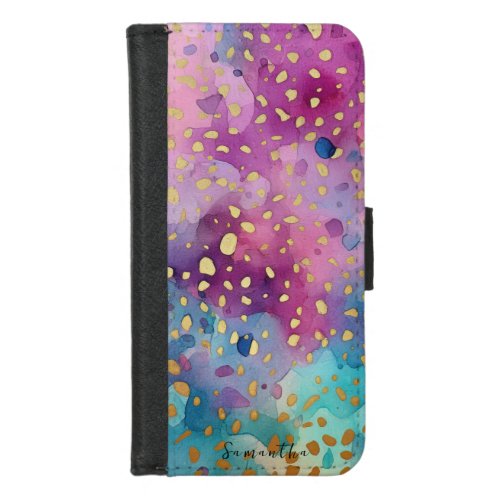 Colorful Abstract Paint Splatter Art 15 iPhone 87 Wallet Case