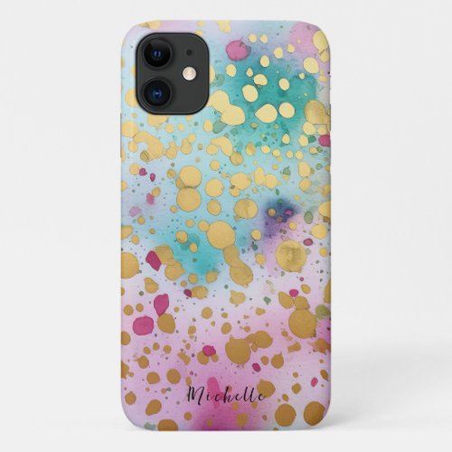 Colorful Abstract Paint Splatter Art 16 iPhone 11 Case