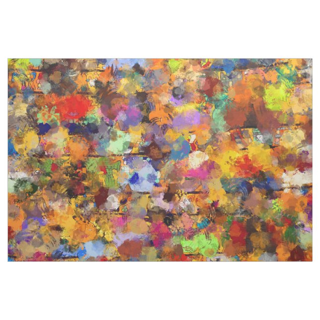 Colorful Abstract Paint Splatter Art Fabric (Yard)