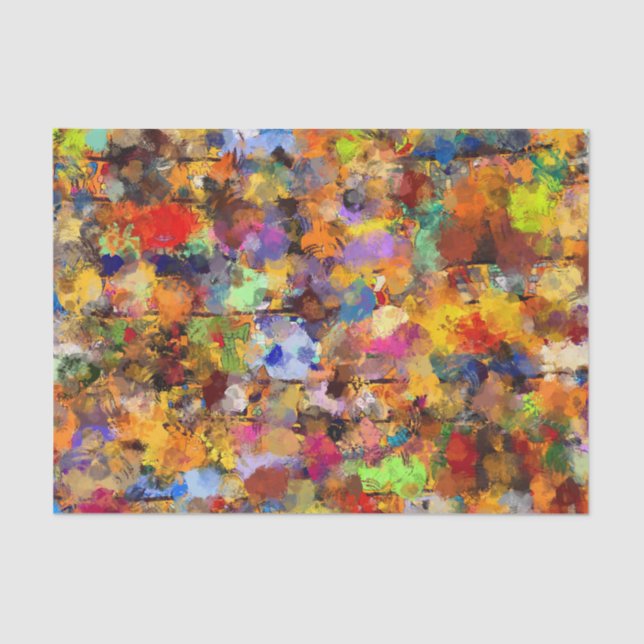 Colorful Abstract Paint Splatter Art Tissue Paper (Front)