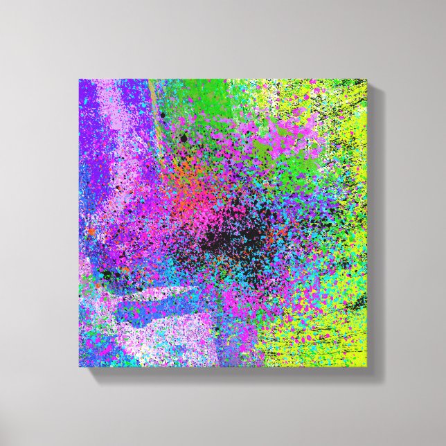 COLORFUL ABSTRACT PAINT SPLATTER CANVAS PRINT (Front)