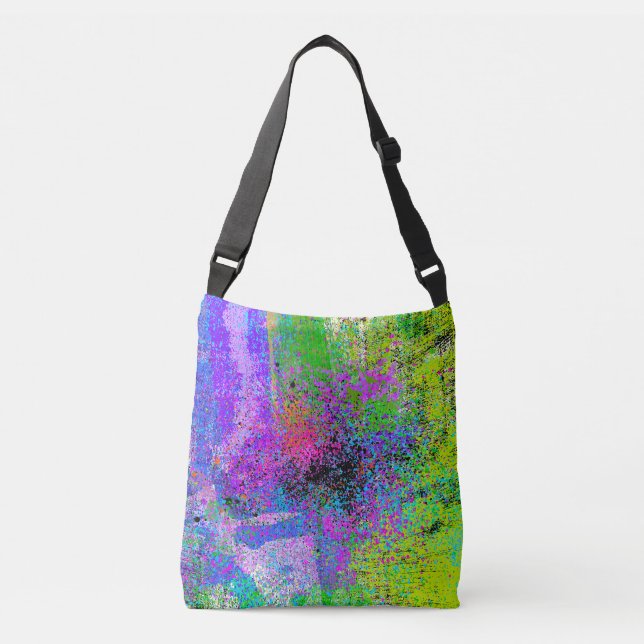COLORFUL ABSTRACT PAINT SPLATTER CROSSBODY BAG (Front)