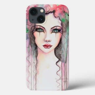 Colorful Abstract Painted Girl Watercolor iPhone 13 Case