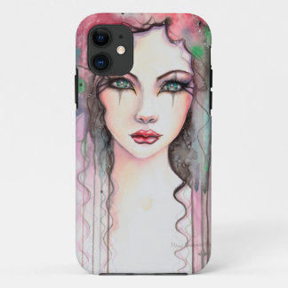 Colorful Abstract Painted Girl Watercolor iPhone 11 Case