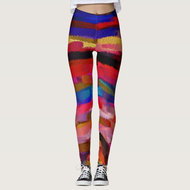 Colorful Abstract Painting #5 Leggings (Front)