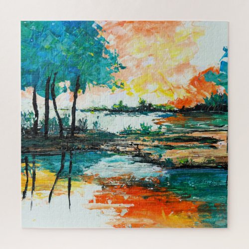 Colorful Abstract Painting Design Jigsaw Puzzle