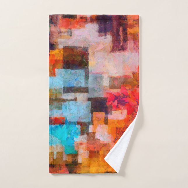 Colorful abstract painting hand towel  (Hand Towel)