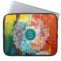 Colorful Abstract Painting Monogram Mandala Art