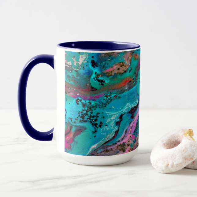 Colorful Abstract Painting Mug (With Donut)