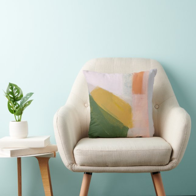 Colorful Abstract Painting Original Art Throw Pillow (Chair)