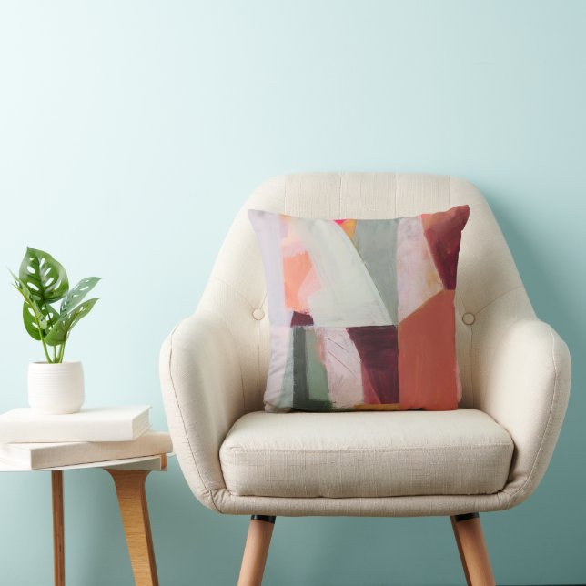 Colorful Abstract Painting Original Art Throw Pillow (Chair)