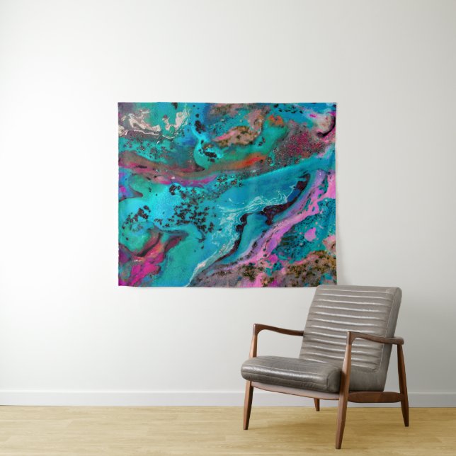 Colorful Abstract Painting Tapestry (In Situ (Horizontal))