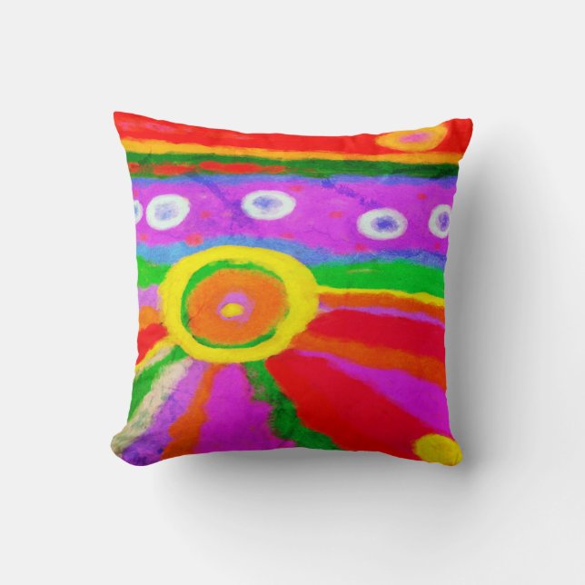 Colorful Abstract Painting Throw Pillow (Front)