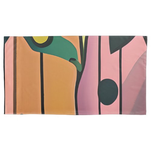 Colorful Abstract Pair of King Size Pillowcases