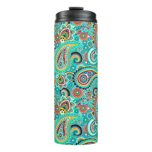 Colorful Abstract Paisley Pattern Thermal Tumbler