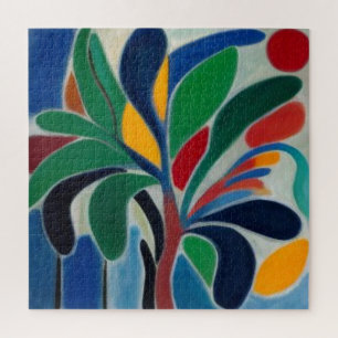 Colorful Abstract Palm Tree Jigsaw Puzzle