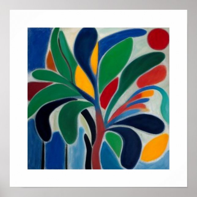 Colorful Abstract Palm Tree Poster (Front)