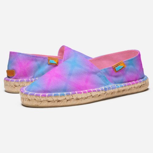 Colorful Abstract Pastel Pink And Blue Espadrilles