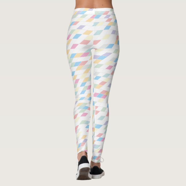 Colorful Abstract Pastels Leggings (Back)