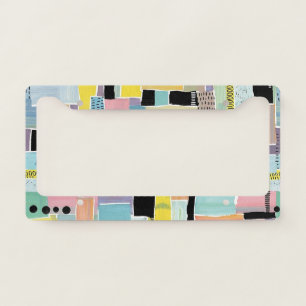 Colorful Abstract Patchwork Pattern (2) License Plate Frame