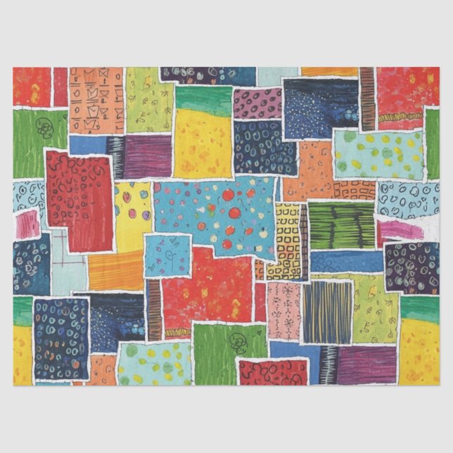 Colorful Abstract Patchwork Pattern Tissue Paper (Front)