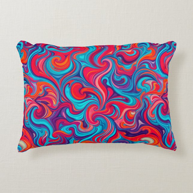 Colorful Abstract Pattern Accent Pillow (Front)