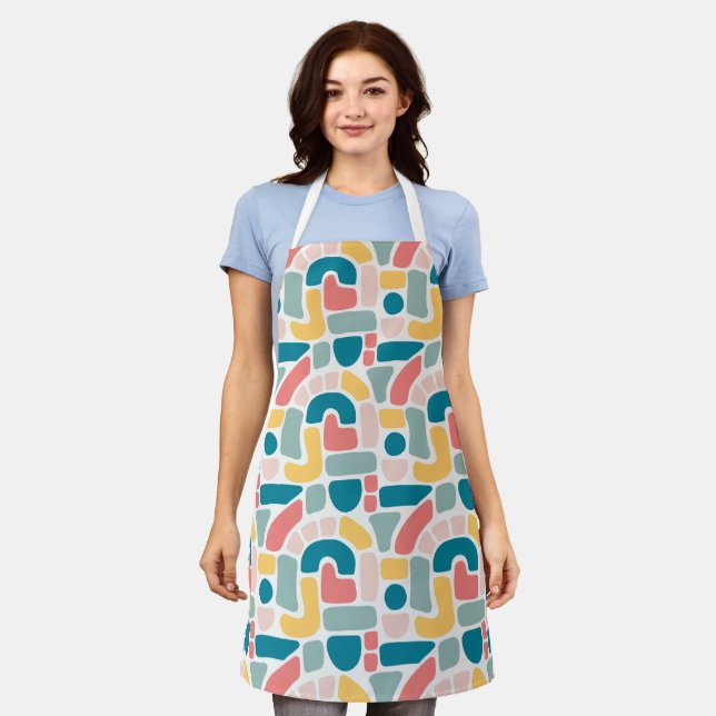 Colorful Abstract Pattern Apron (Worn)